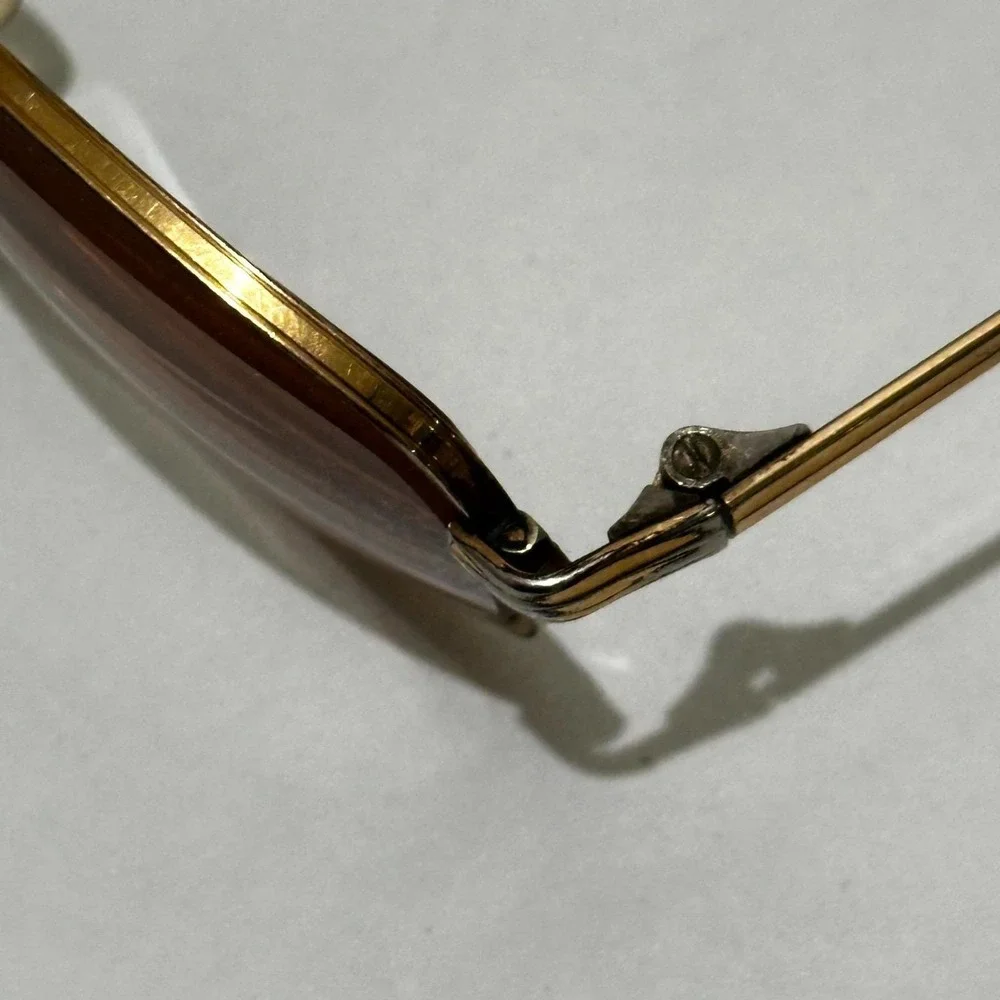 Antique Romco 12K Gold-Filled Rimmed Bifocal Eyeglasses 46-18 Rectangular Lenses
